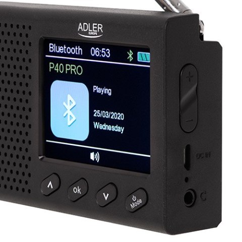 Adler Radio Przenośne - LCD - FM - Bluetooth - Zegar