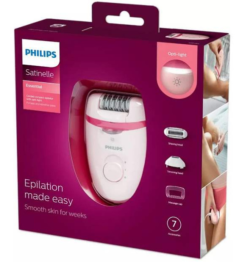 Depilator klasyczny z akcesoriami Philips Satinelle Essential BRE285/00