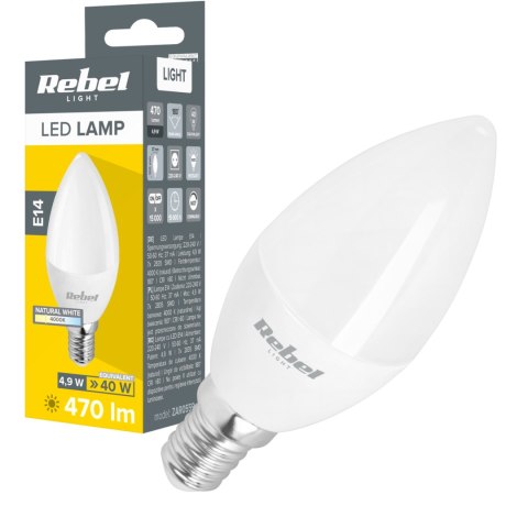 Lampa Led Rebel 5W świeca 4000K, 230V