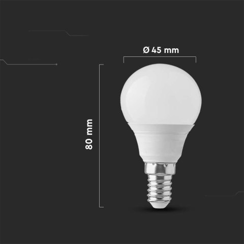 Żarówka LED V-TAC SAMSUNG CHIP 6,5W E14 Kulka P45 VT-270 3000K 600lm 5 Lat Gwarancji