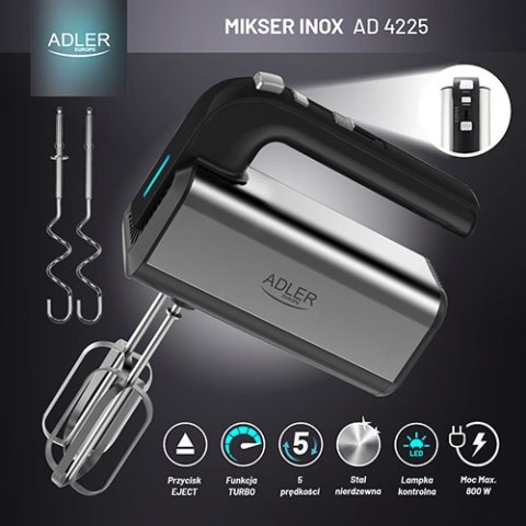 Adler Mikser ręczny INOX