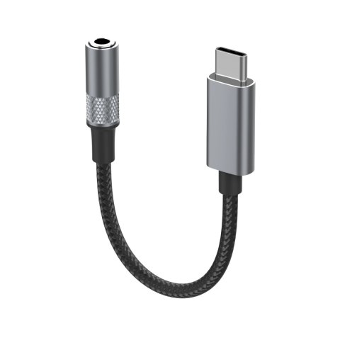 Adapter przejście USB-C na Jack 3,5mm z DAC szary LDNIO