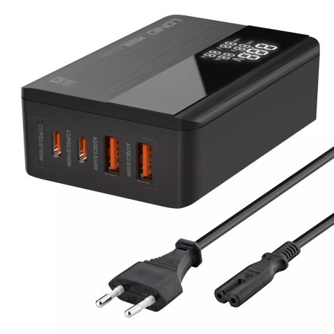 Ładowarka USB 100W PD3 QC4+ wyświetlacz 4-portowa LDNIO