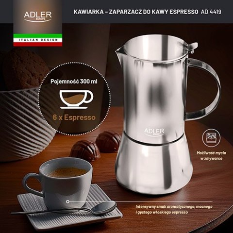 Adler Kawiarka - zaparzacz do kawy Espresso - 350ml