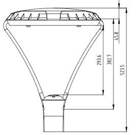 BOWI Lampa parkowa Adora 40W 4000K RAL7016 70°×140°