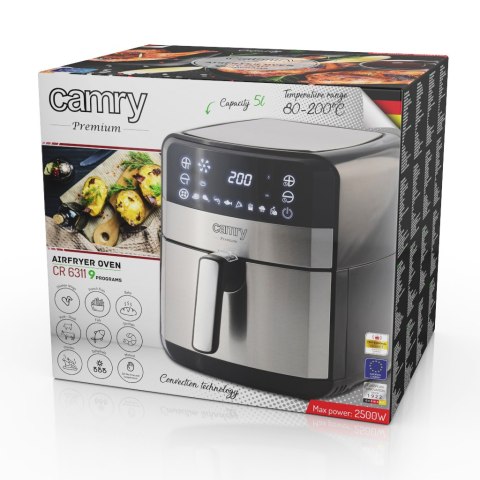 Camry Frytkownica beztłuszczowa - 9 programów 5,0 L - Airfryer