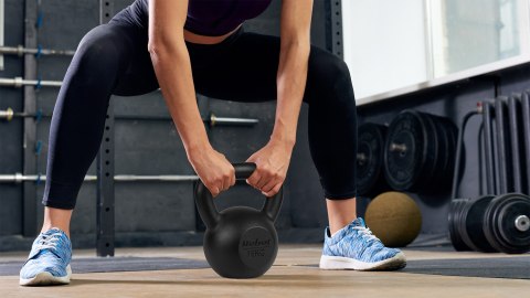 Kettlebell żeliwny 22kg, REBEL ACTIVE