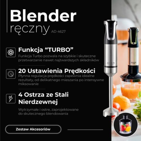 Adler Blender ręczny - zestaw - 1800W