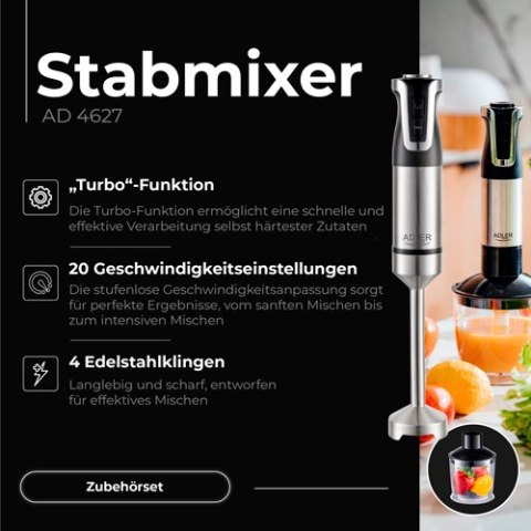 Adler Blender ręczny - zestaw - 1800W