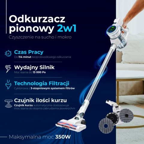 Adler Odkurzacz pionowy 2w1 do czyszczenia na sucho i na mokro do podłóg twardych