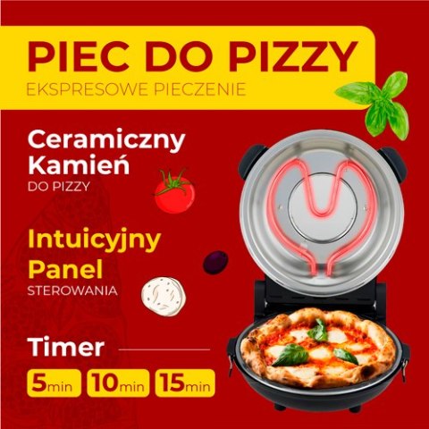 Adler Piec do pizzy - elektryczny - 5 stopni regulacji temp.