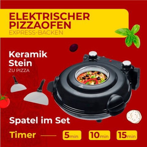 Adler Piec do pizzy - elektryczny - 5 stopni regulacji temp.