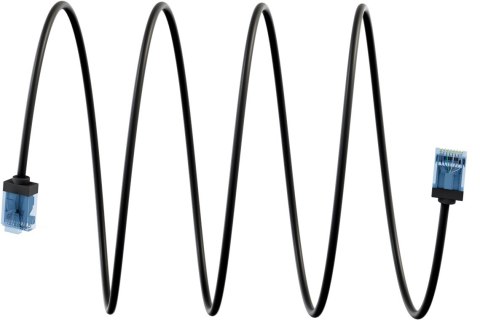 Kabel LAN Patchcord CAT 6A EXTRA FLEX czarny 2m