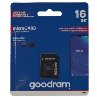Karta pamięci micro SDHC GOODRAM 16GB Class10 UHS
