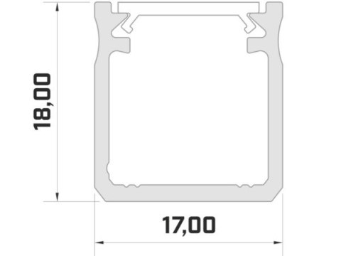 Profil LED nawierzchniowy 18mm anodowany 1m