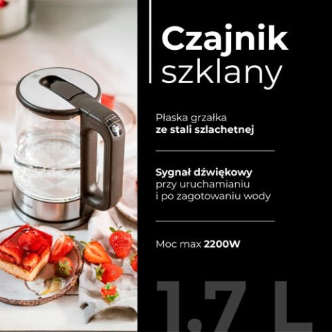 Mesko Czajnik szklany 1,7 L z regulacją temp.