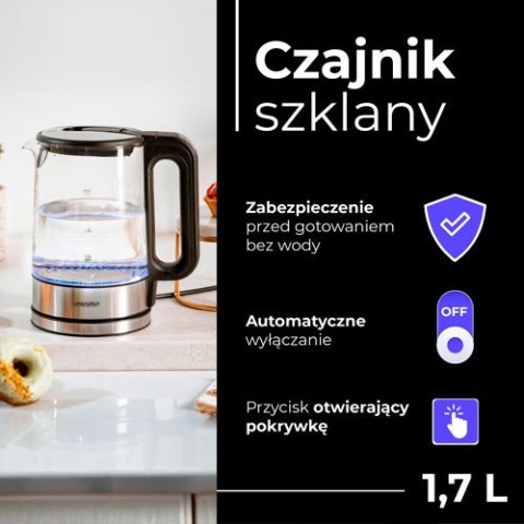 Mesko Czajnik szklany 1,7 L z regulacją temp.