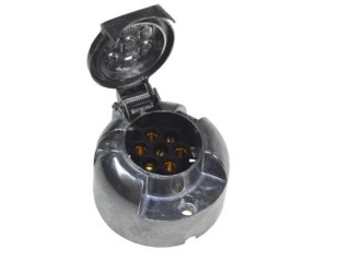 Gniazdo przyczepy samochodowej 12/24V 7pin alu --