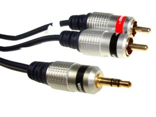 Kabel Jack3,5st-2RCA Digital 2,5m złote Blister