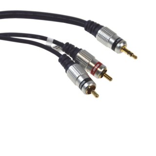 Kabel Jack3,5st-2RCA Digital 5,0m złote --