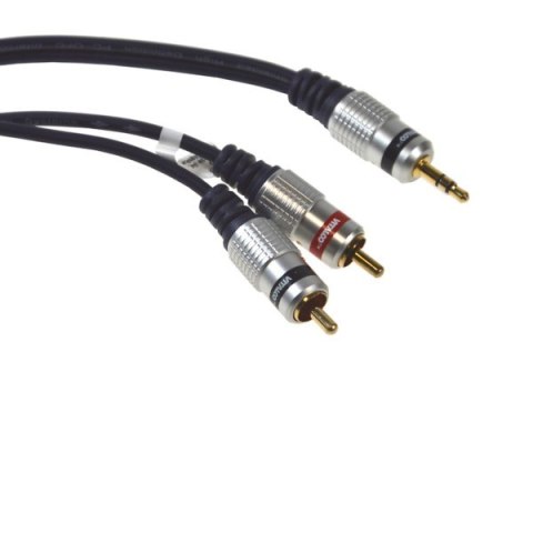 Kabel Jack3,5st-2RCA Digital 5,0m złote --