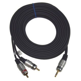 Kabel Jack3,5st-2RCA Digital 5,0m złote --