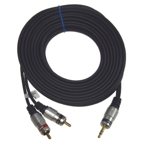 Kabel Jack3,5st-2RCA Digital 5,0m złote --
