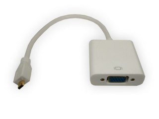 Konwerter microHDMI wtyk na VGA gniazdo na kablu b