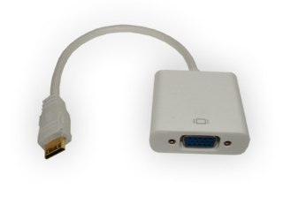 Konwerter miniHDMI wtyk na VGA gniazdo na kablu bi