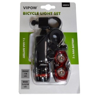 Lampa rowerowa LED zestaw przód + tył ---