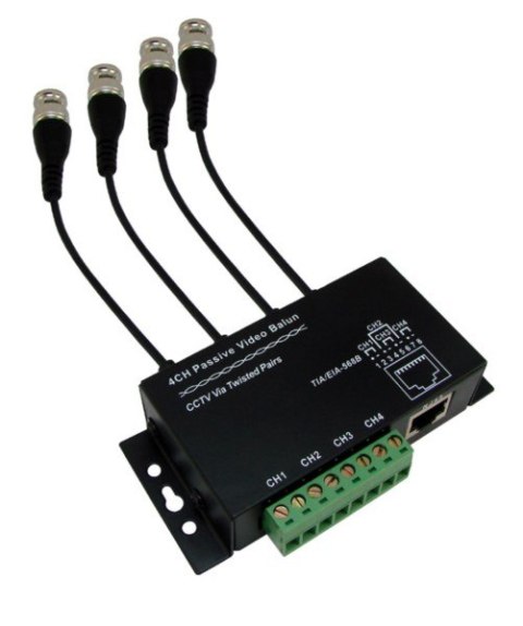Transformator video pasywny 4-kanałowy na kablu