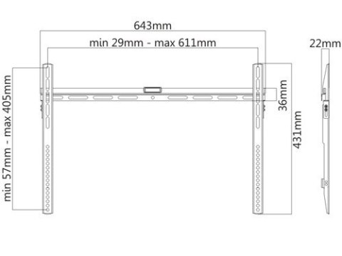 Uchwyt LCD Slim 37"-70" 45kg stały czarny