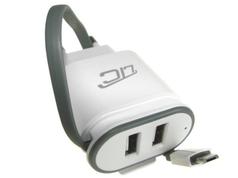 Ładowarka sieciowa micro USB 2,0A + 2x gniazdo --