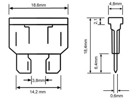 Oprawa bezpiecznika nożowego 1,5mm żółty op/10