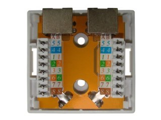 Puszka natynkowa cat5e 2x RJ-45 STP zatrzaskowa