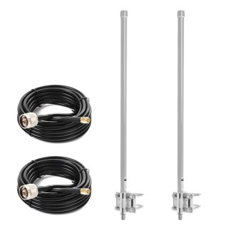 Zestaw anten dookólnych 10dBi 4G LTE OMNI 2x5m WH