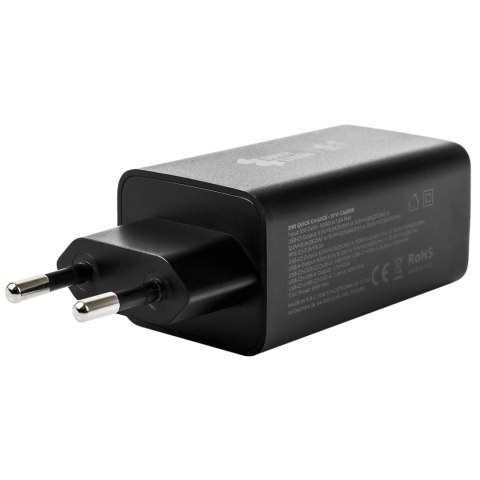 Ładowarka 3w1 USB-C USB PD Quick 65W 5A czarna