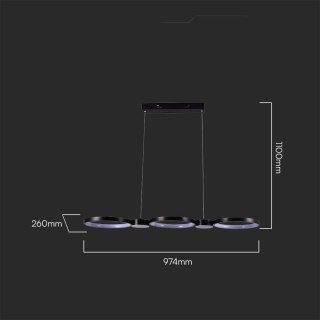 Oprawa Zwieszana V-TAC 38W LED Czarna VT-7820 4000K 4560lm