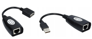 PRZEDŁUŻACZ USB MYSZKI EXTENDER RJ45 PO Kablu LAN 60M 5E