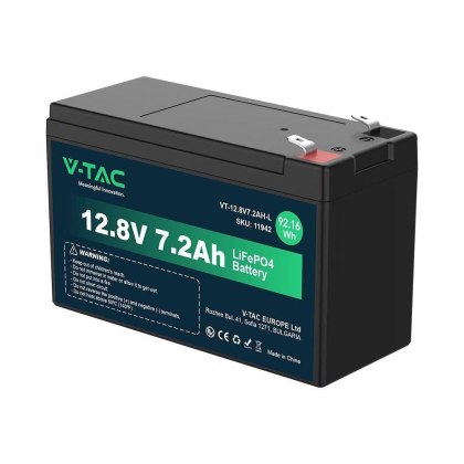 Akumulator LiFePO4 Litowo-Żelazowo-Fosforanowy V-TAC 12.8V 7.2AH L150xW63xH93 VT-12.8V 7.2AH-L