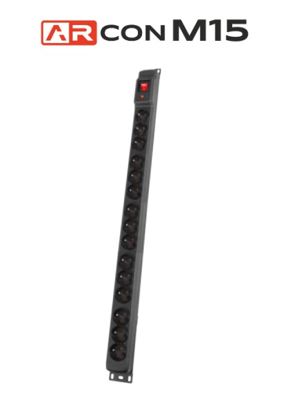 Listwa przeciwprzepięciowa 15 gniazd o długości 5m Czarna ARcon M15 firmy Armac