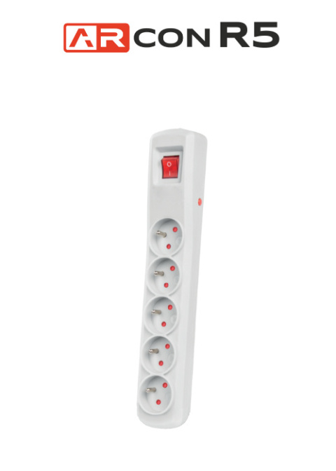 Listwa przeciwprzepięciowa 5 gniazd 1,5m Szara Arcon R5 firmy Armac