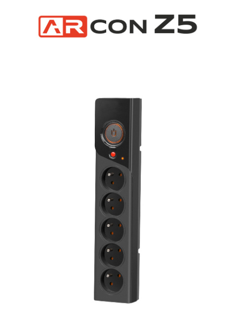 Listwa przeciwprzepięciowa 5 gniazd o długości 1,5m Czarna ARcon Z5 firmy Armac