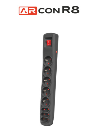 Listwa przeciwprzepięciowa 5 gniazd o długości 5m Czarna ARcon R8 firmy Armac