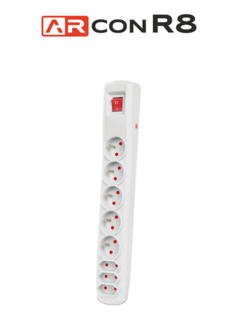 Listwa przeciwprzepięciowa 5 gniazd o długości 5m Szara ARcon R8 firmy Armac
