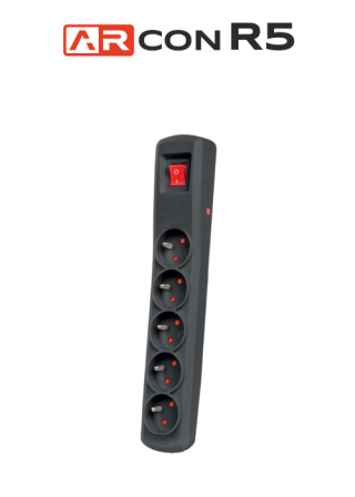 Listwa zasilająca przedłużacz 5 gniazd o długości 3m Czarna Arcon ARC5 firmy Armac