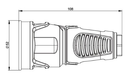 Gniazdo przenośne gumowe guma do przedłużacza16A 3P Taurus2 2410-srw PCE