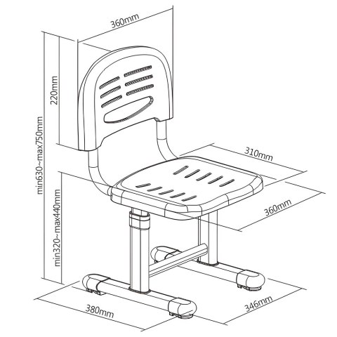 Krzesło dla Dziecka Regulowane Różowe SPC-XD12P