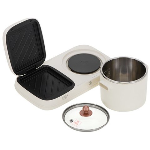 Adler Stacja śniadaniowa 2 w 1 - Grill i Garnek do gotowania