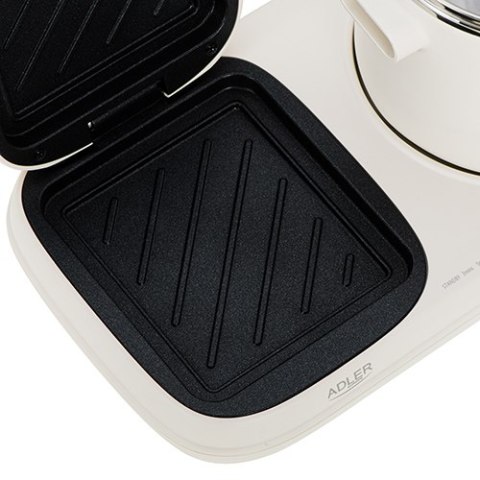 Adler Stacja śniadaniowa 2 w 1 - Grill i Garnek do gotowania